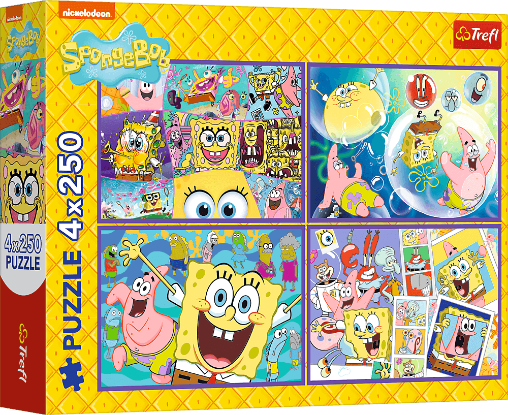 TREFL Puzzle Šílený svět Spongeboba 4x250 dílků