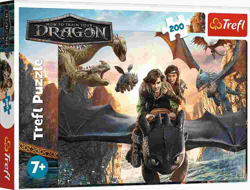 Trefl - Puzzle Toothless and Friends - 200 dielov