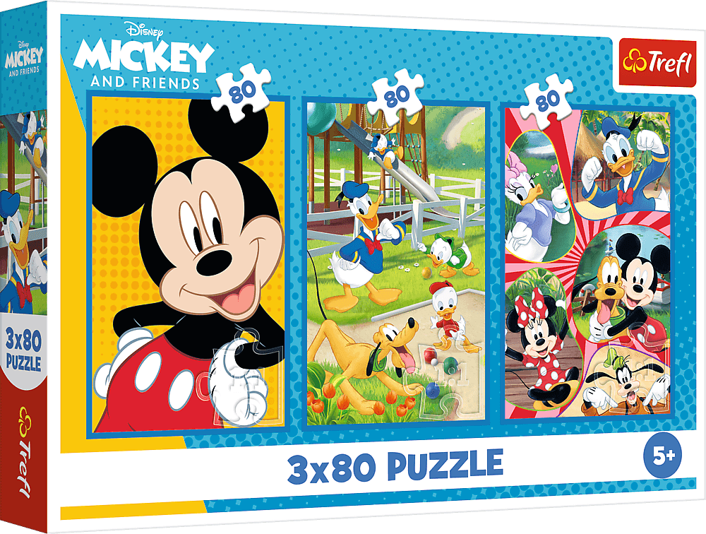 TREFL Puzzle Tým Mickey Mouse 3x80 dílků