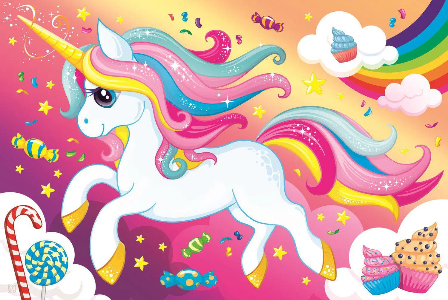 Trefl - Puzzle Unicorn with sweets - 100 dielov