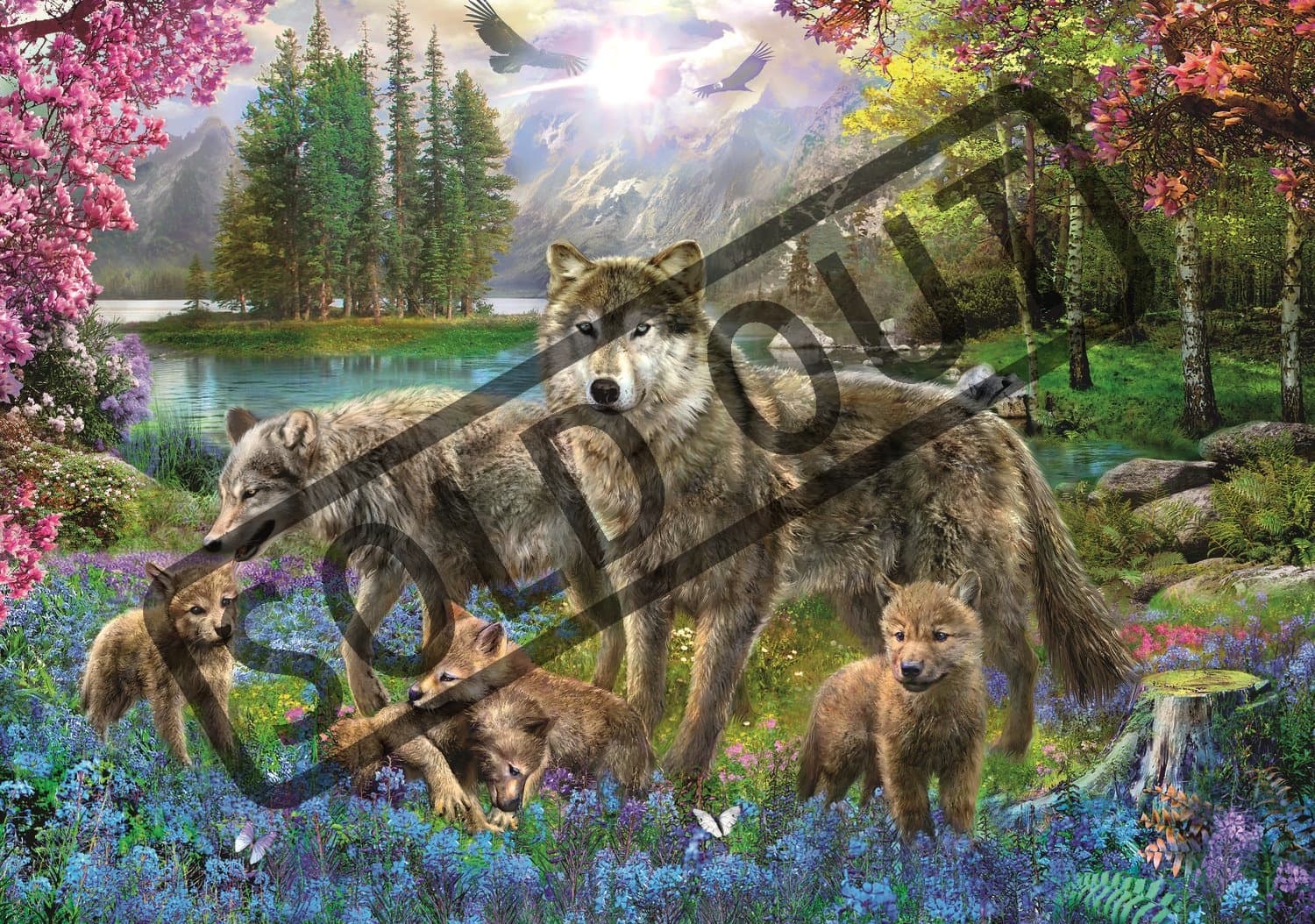 TREFL Puzzle Vlčí rodina 1000 dílků