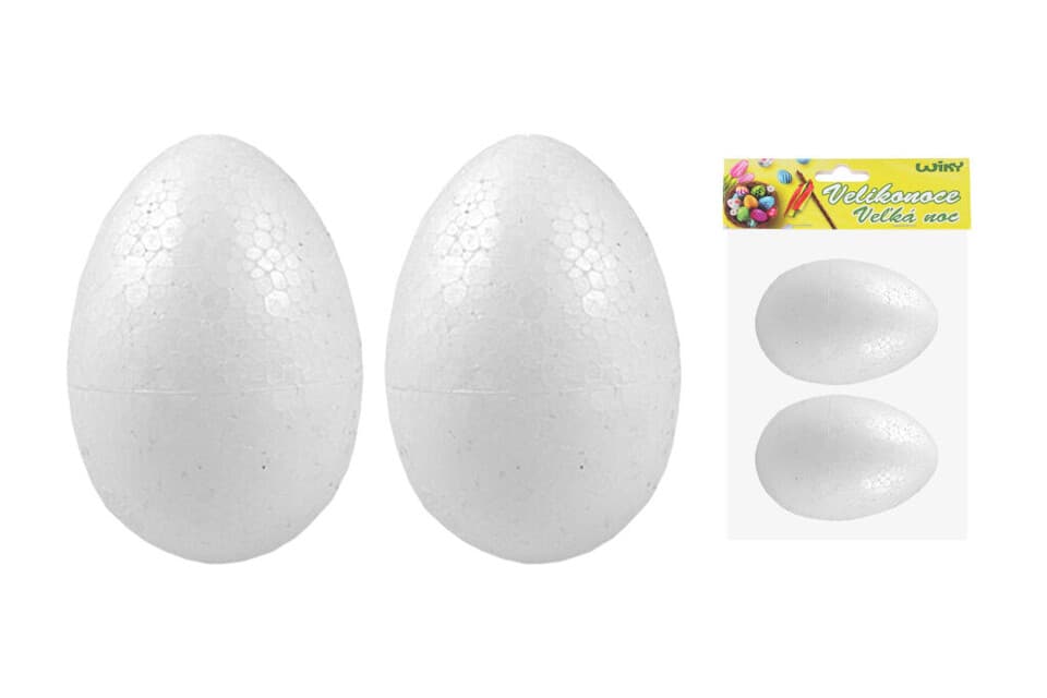 Vajíčko dekoračné polystyrénove 9cm 2ks