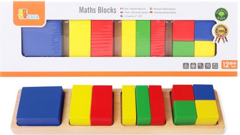 Viga Drevené matematické tvary 33x10cm