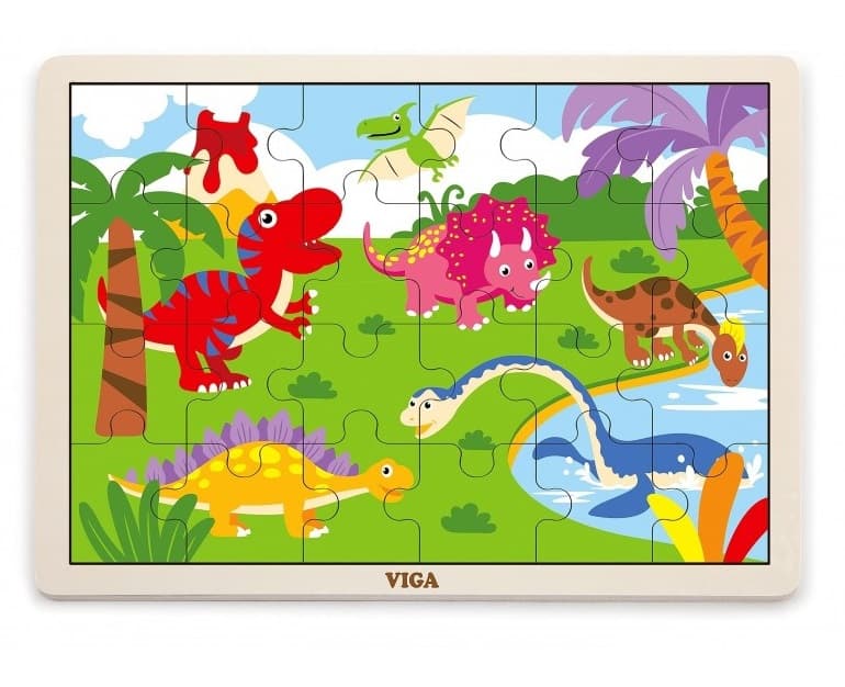 Viga Drevené puzzle dinosaury 24 ks