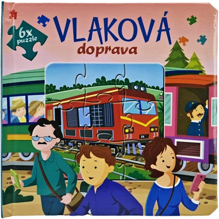 Vlaková doprava kniha puzzle 6x
