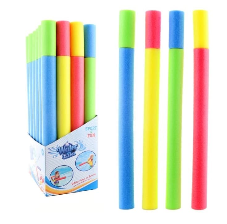 Vodná pištoľ penová 4 farby 60cm - žltá