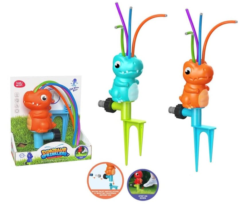 Vodný rozprašovač Dinosaurus 25cm - modrá