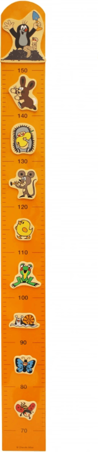 WIKY Dřevěný růstový metr Krtek Oranžový