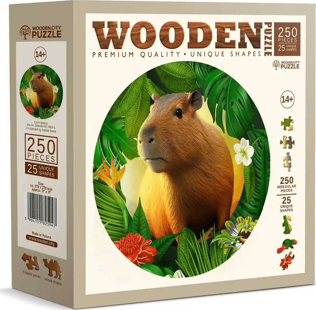 WOODEN CITY Dřevěné puzzle Kapybara 250 dílků