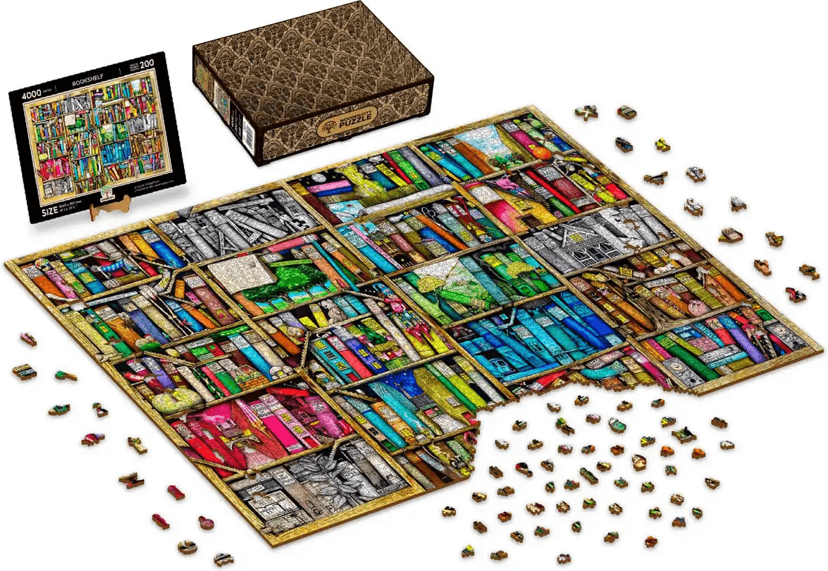 WOODEN CITY Dřevěné puzzle Knihovna 4000 dílků