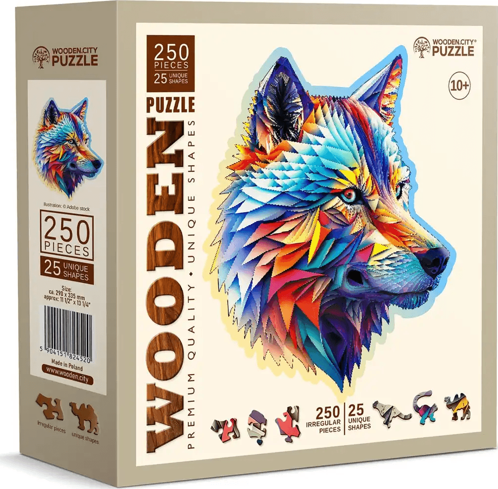 WOODEN CITY Dřevěné puzzle Nóbl vlk 250 dílků