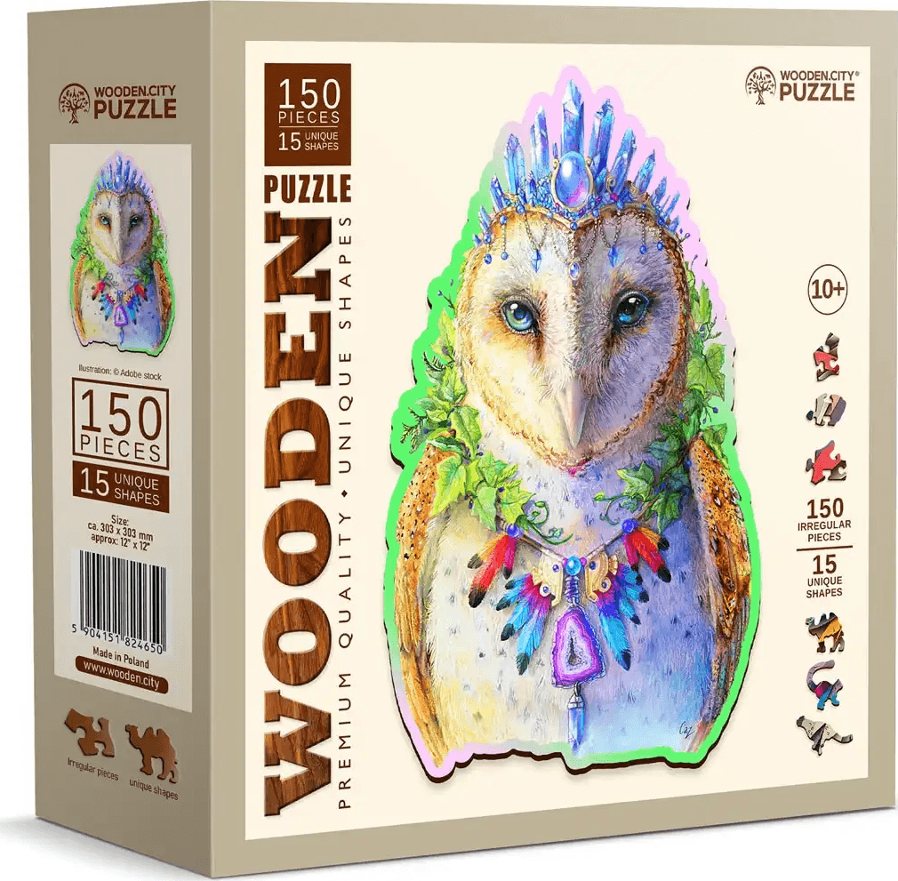 WOODEN CITY Dřevěné puzzle Sličná sova 150 dílků