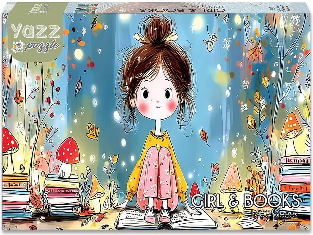YAZZ Puzzle Dívka a knihy 1000 dílků