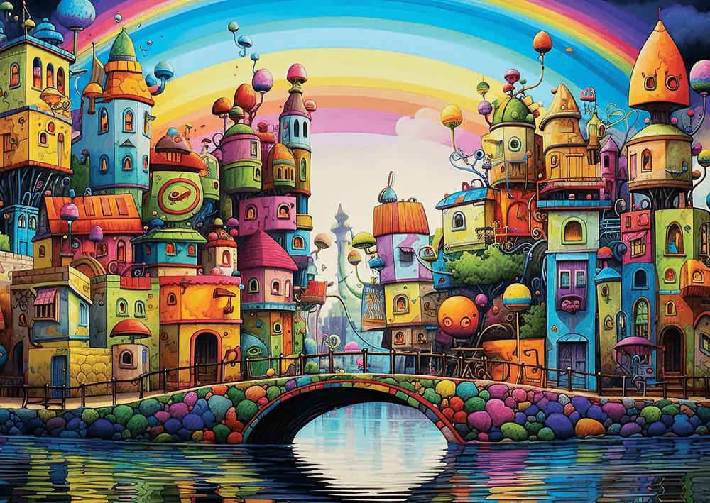 YAZZ Puzzle Duhové město 1000 dílků