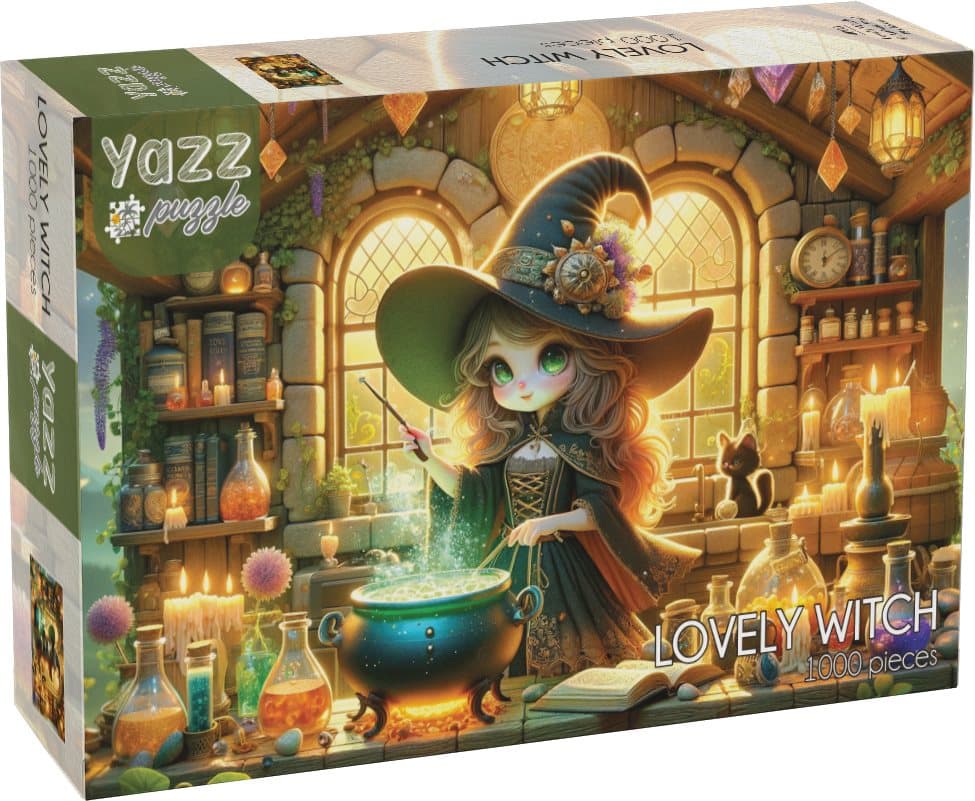 YAZZ Puzzle Roztomilá čarodějka 1000 dílků