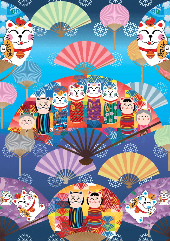 YAZZ Puzzle Svět Kokeshi 1000 dílků
