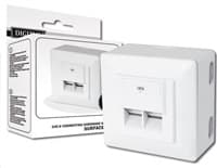 Zásuvka 2xRJ45 pre sadrokartón, STP Cat6