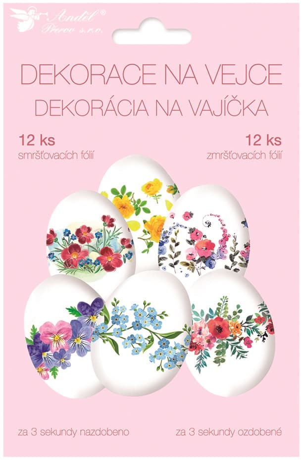 Zmršťovacie fólie na vajíčka kvetiny 12ks