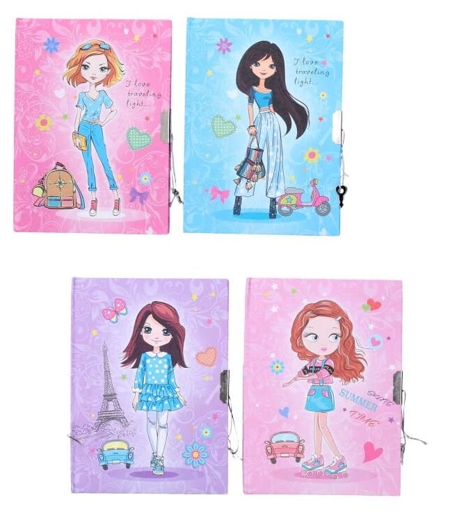 Zošit pre dievča bez linajok s uzáverom 13x18cm
