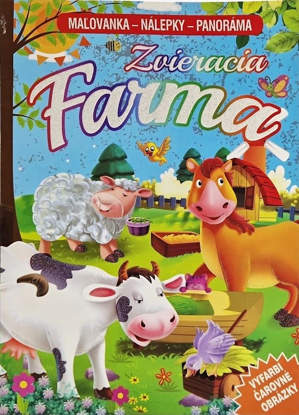 Zvieracia farma omaľovánka s nálepkami